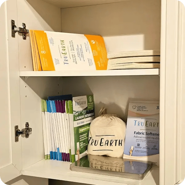 A cabinet of Tru Erath products